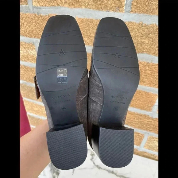 Aquatalia Womens Loreen Gray Loafer Heel shoes 9.5 - Picture 8 of 12